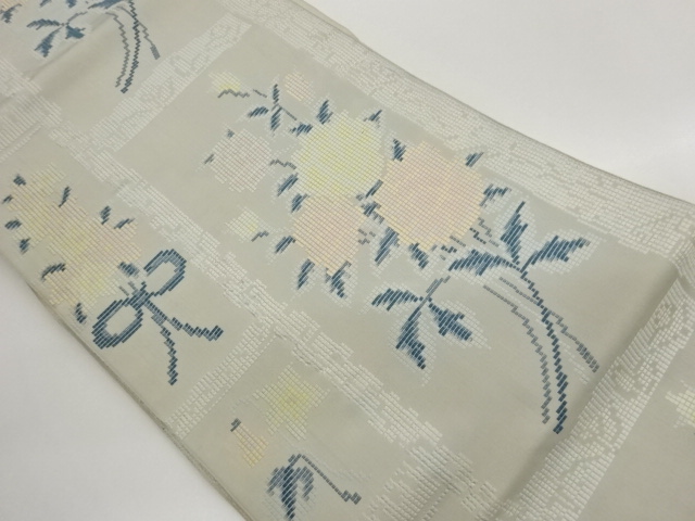 花葉模様織出し名古屋帯